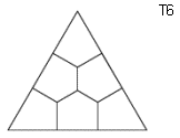 Baumann's division of side-s equilateral triangle into 6 parts using cut length √3s.
